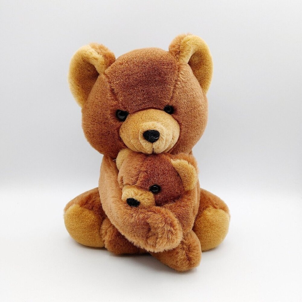 Quality Goods I.M.D Brown Mama Teddy Bear w/Baby Bear Vintage Plush